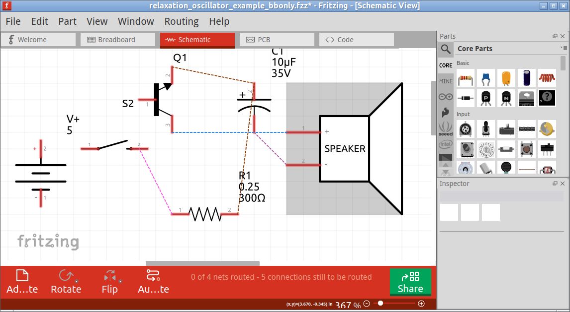 A jumble of schematic symbols connected by colored dotted lines